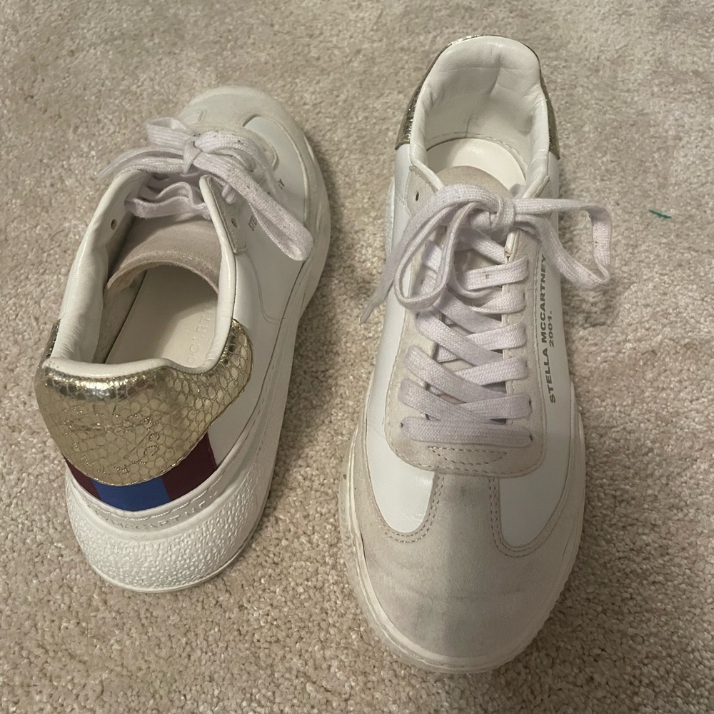 STELLA McCARTNEY Runner Loop Sneaker Shoes - platform (white/gold)
